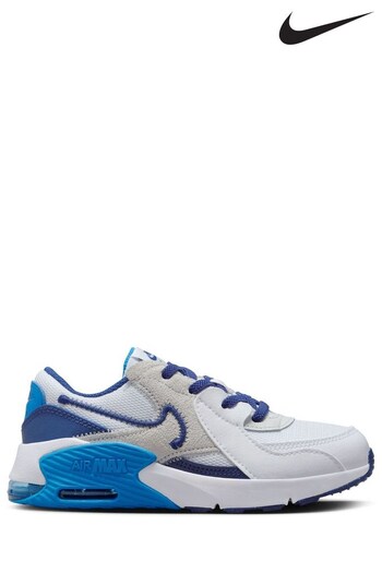 Nike White/Blue Air Max Excee Youth Trainers (D66536) | £55