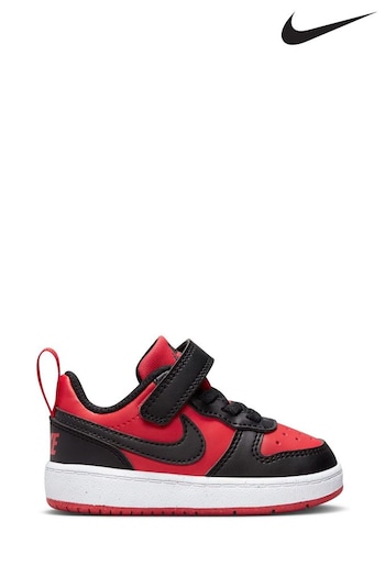 Nike hyper Red/Black Court Borough Low Recraft Infant Trainers (D66627) | £30