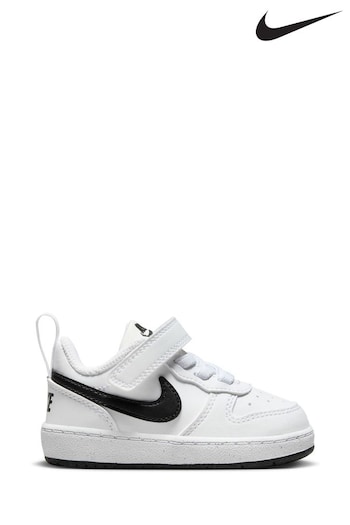 Nike Christmas White/Black Court Borough Low Recraft Infant Trainers (D66630) | £30