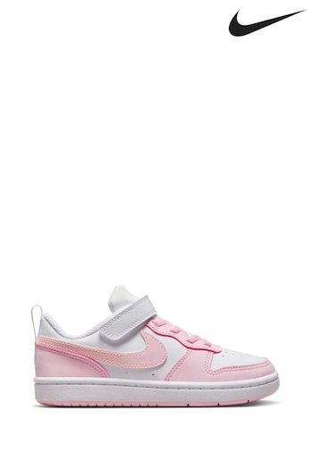 Nike White/Pink Court Borough Low Recraft Junior Trainers (D66635) | £38