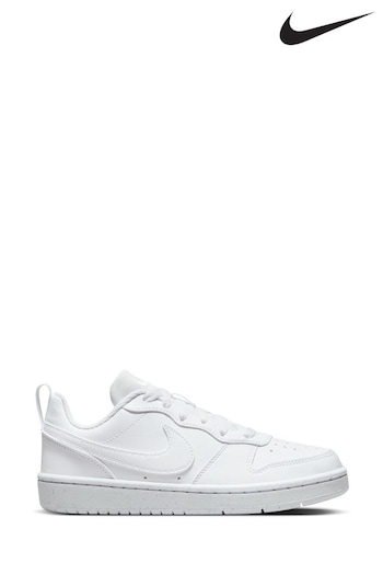 Nike White Youth Court Borough Low Recraft Trainers (D66640) | £50