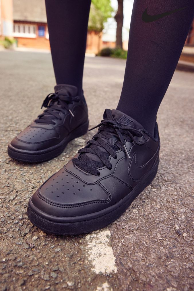 Nike Black Court Borough Low Recraft Youth Trainers (D66644) | £45