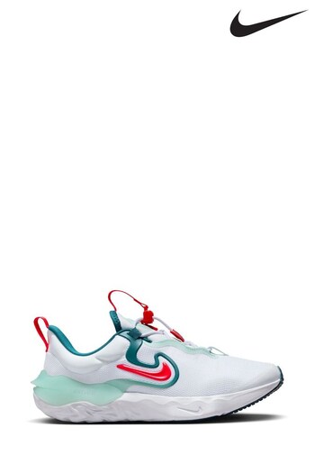Nike White/Green/Red Run Flow Easy On Youth Trainers (D66836) | £65