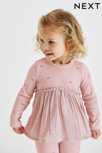 Pink Animal Long Sleeve Blouse (3mths-7yrs) (D66925) | £11 - £13