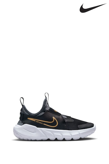 Nike and Black/Gold Flex Runner 2 Junior Trainers (D66992) | £33