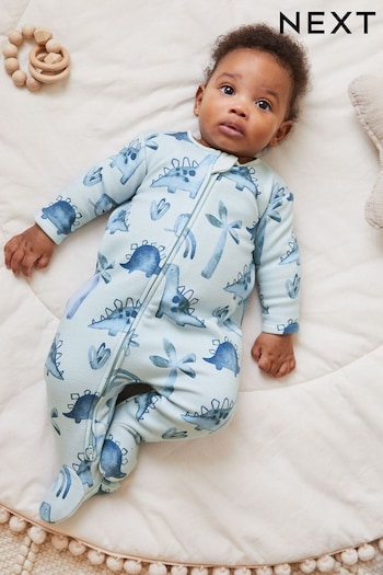 Blue Fleece Lined Baby Sleepsuit (D67066) | £11 - £13