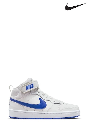 Nike jerseys White/Blue Youth Court Borough Mid Trainers (D67078) | £53