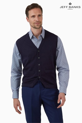 Jeff Banks Blue Knit Waistcoat (D67160) | £55