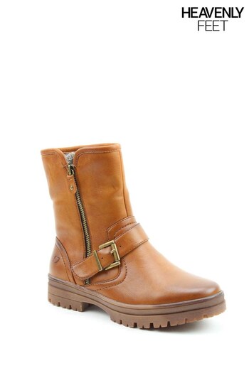 Heavenly Feet Ladies Brown Style Nova Vegan Friendly Boots (D67170) | £55