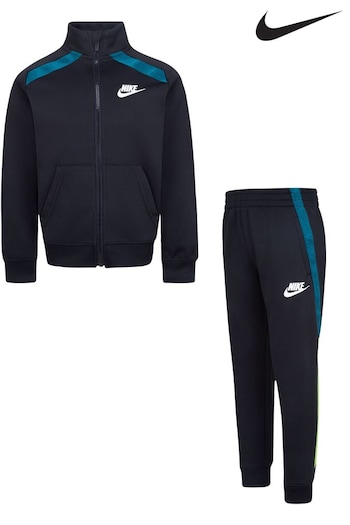 Nike with Black/Lime Little Kids Tape Tricot Tracksuit (D67274) | £45