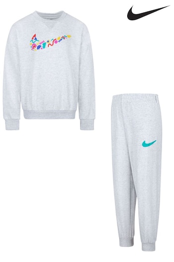 Nike infrared Grey Little Kids Sweatshirt and Joggers Set (D67280) | £42