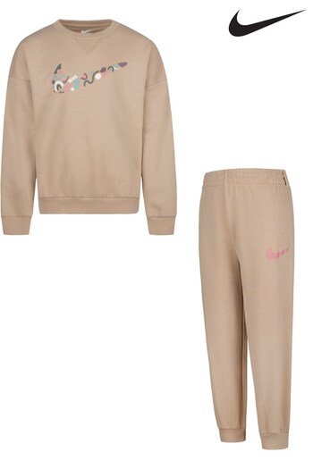 Nike lyserod Neutral Little Kids Sweatshirt and Joggers Set (D67309) | £42