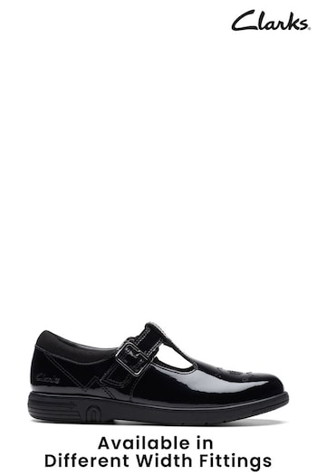 Clarks Black Patent Multi Fit Jazzy Tap Shoes (D67397) | £44 - £48