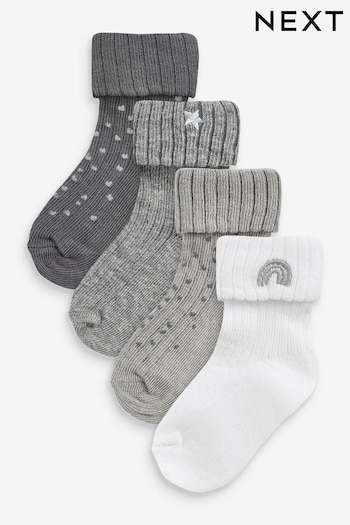 Monochrome Baby Roll Top Socks (0mths-2yrs) (D67449) | £6.50
