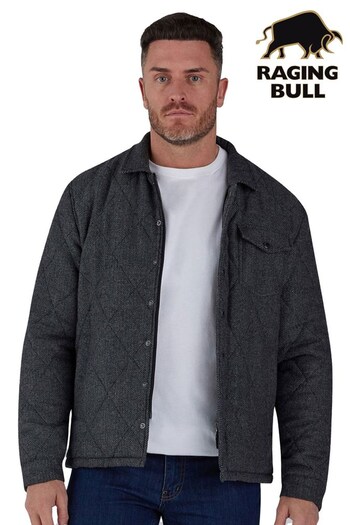 Raging Bull Grey Quilted Herringbone Jacket (D67460) | £129 - £149