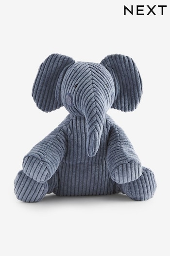Navy Blue Soft Corduroy Elephant Toy (D67559) | £16