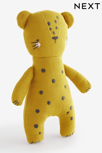 Ochre Yellow Fabric Leopard Toy (D67563) | £14
