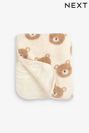 Caramel Brown Bear Baby Teddy Borg Fleece Blanket (D67666) | £13