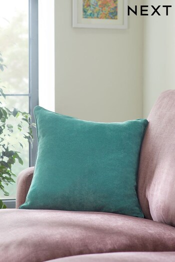 Dark Teal Blue 45 x 45cm Soft Velour Cushion (D67731) | £8