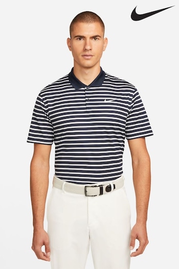 Nike Blue Dri-FIT Victory Striped Golf Polo T-Shirt (D67921) | £40