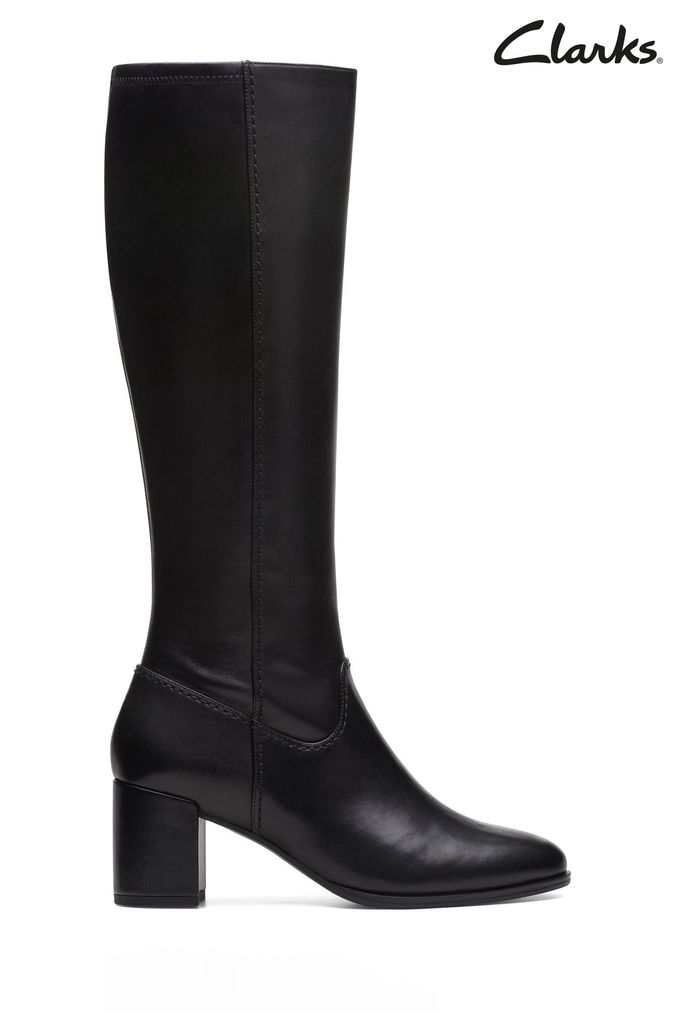 Clarks mid calf black clearance boots