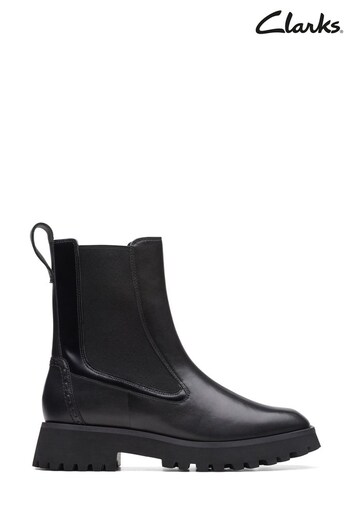 Clarks Black Leather Stayso Rise Boots (D68103) | £150