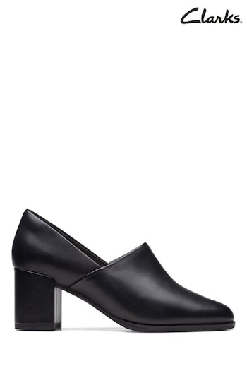 Clarks Black Leather Freva55 Lily Shoes (D68118) | £80