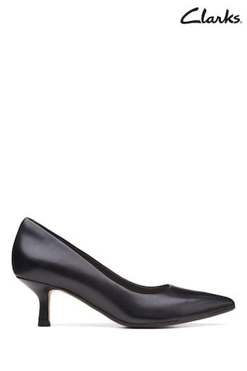 Clarks Black Wide Fit Leather Violet55 Rae Shoes (D68131) | £80