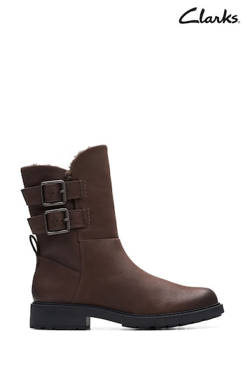 Clarks Brown Warm Lined Orinoco2 Buckle Boots Nat (D68139) | £130
