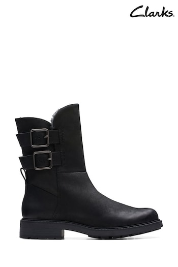 Clarks Black Warm Lined Orinoco2 Buckle Boots (D68140) | £130