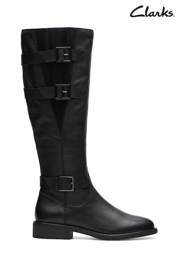 Clarks Black Leather Cologne Up shoe-care Boots (D68151) | £180