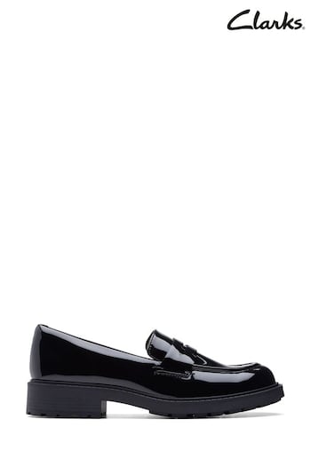 Clarks Black Patent Leather Orinoco Penny Loafer Shoes (D68160) | £80