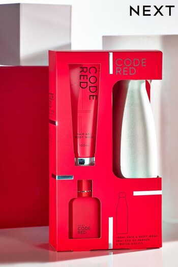 Code Red 30ml Eau De Parfum 100ml Body Wash and Water Bottle Gift Set (D68163) | £20