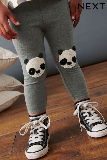 Grey Panda Embroidered Leggings zebra-print (3mths-7yrs) (D68166) | £6 - £8