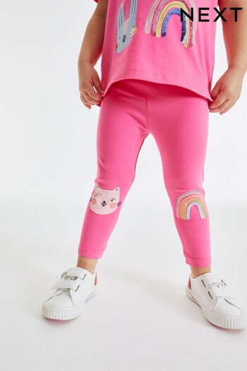 Pink Rainbow Embroidered Leggings (3mths-7yrs) (D68170) | £6 - £8