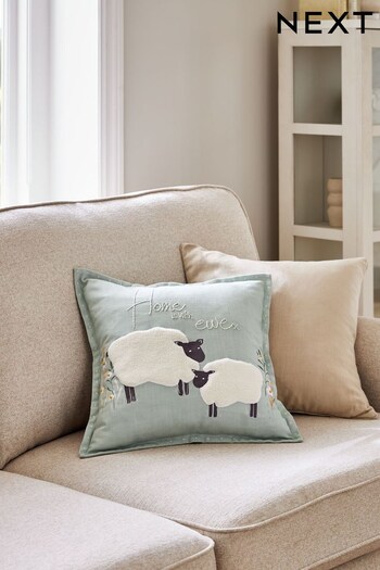 Sage Green Home is with Ewe Sheep Cushion (D68184) | £18