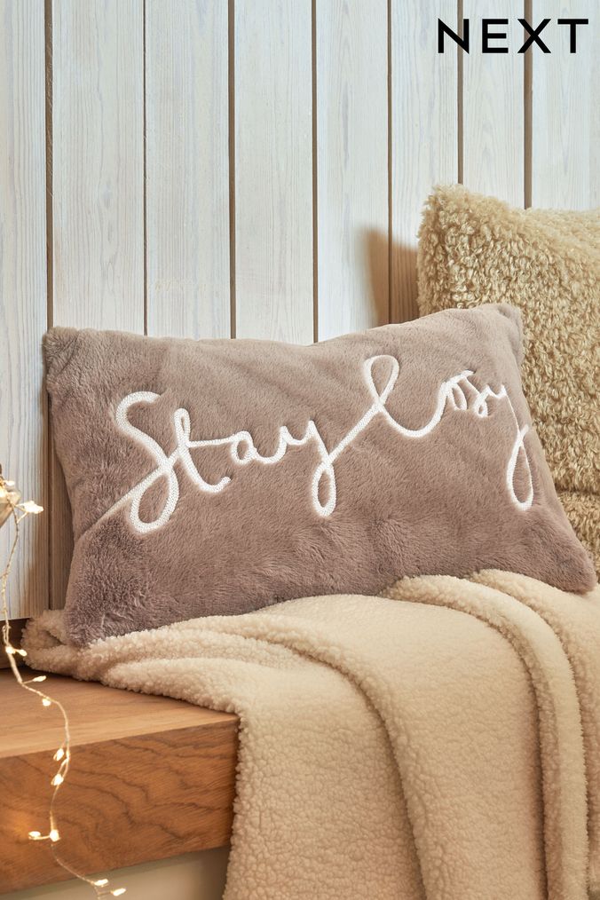 Buy Words Faux Fur Homeware Cushions Online Next UK