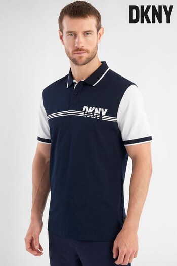 DKNY Sports Blue Avenue Pique Polo Shirt (D68270) | £50