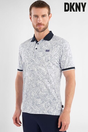 DKNY Sports  Expressway White Print Polo Shirt (D68312) | £55