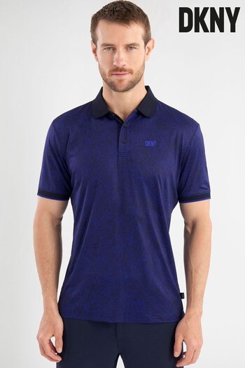 DKNY Sports Blue Expressway Print Polo Shirt (D68314) | £55