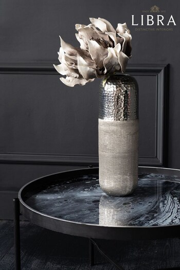Libra Silver Fuse Hammered & Brushed Large Finish Vase (D68356) | £60