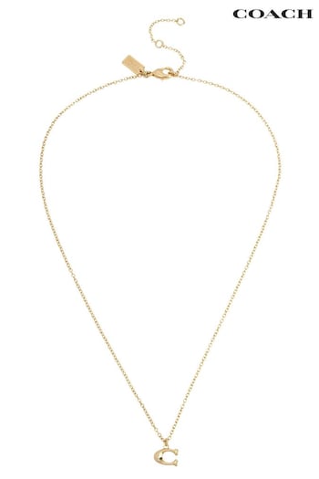 COACH Cnv Gold Tone Signature C Starter Necklace (D68379) | £75