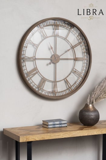 Libra Rust Antique Skeleton Wall Clock (D68386) | £232