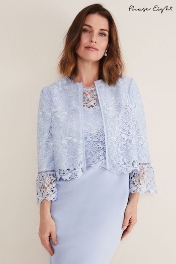 Phase Eight Blue Isabella Lace Jacket (D68407) | £179