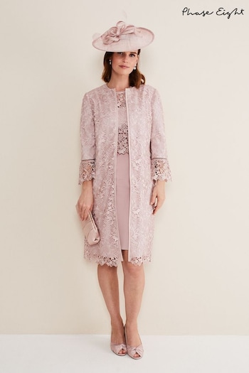 Phase Eight Pink Isabella Lace Coat (D68409) | £249