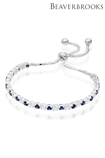 Beaverbrooks Sterling Silver Synthetic Sapphire and Cubic Zirconia Bracelet (D68434) | £125