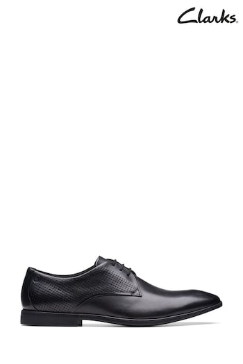 Clarks Black Leather Boswyn Lace Shoes (D68474) | £70