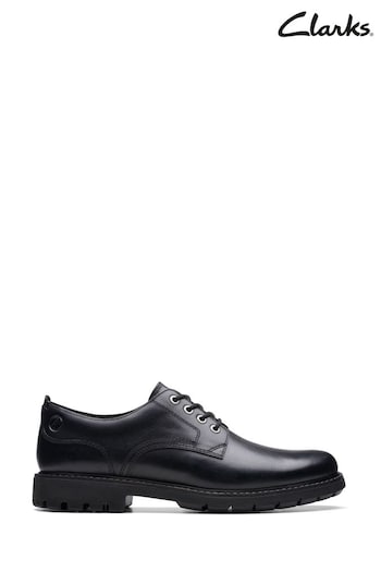 Clarks Black Leather Batcombe Tie Shoes (D68479) | £100