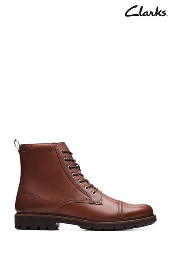 Clarks Brown Leather Batcombe Cap Boots (D68480) | £120