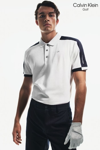 Calvin Klein Golf Miles White Polo Shirt (D68539) | £55